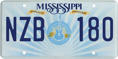 MS license plate NZB180