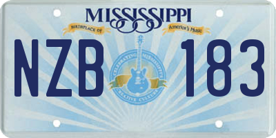 MS license plate NZB183