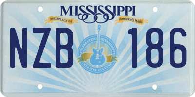MS license plate NZB186