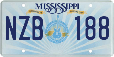 MS license plate NZB188