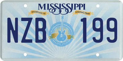 MS license plate NZB199