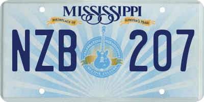 MS license plate NZB207