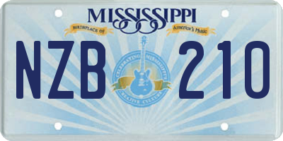 MS license plate NZB210