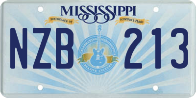 MS license plate NZB213