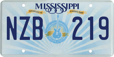 MS license plate NZB219