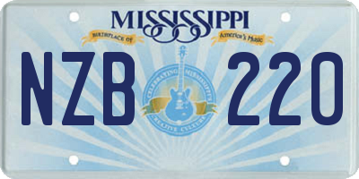 MS license plate NZB220