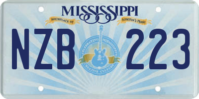 MS license plate NZB223