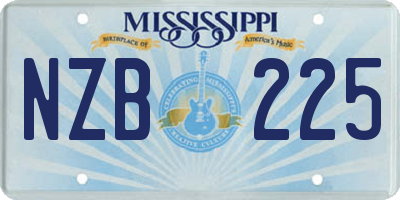 MS license plate NZB225