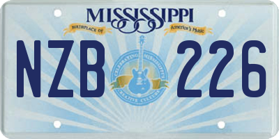 MS license plate NZB226