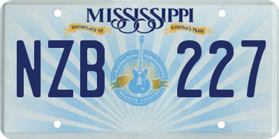 MS license plate NZB227