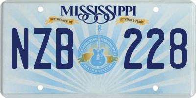 MS license plate NZB228