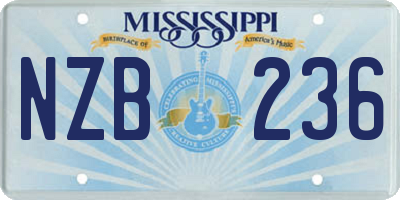 MS license plate NZB236