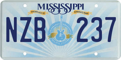 MS license plate NZB237
