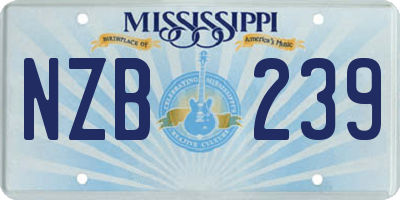 MS license plate NZB239