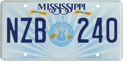 MS license plate NZB240