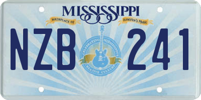 MS license plate NZB241