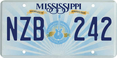MS license plate NZB242