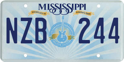MS license plate NZB244