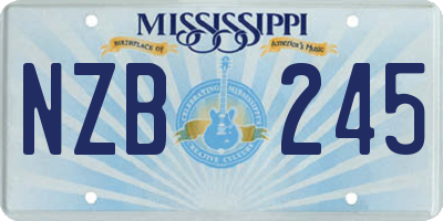 MS license plate NZB245