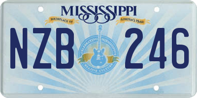 MS license plate NZB246