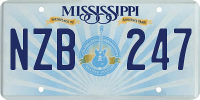 MS license plate NZB247