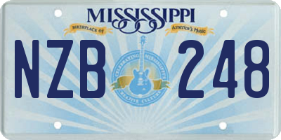 MS license plate NZB248