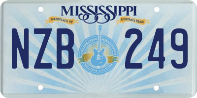 MS license plate NZB249