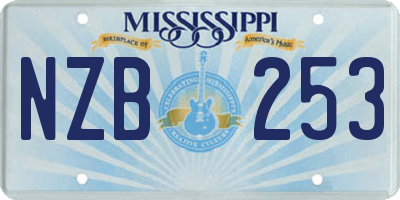 MS license plate NZB253