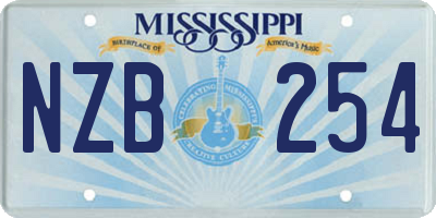 MS license plate NZB254