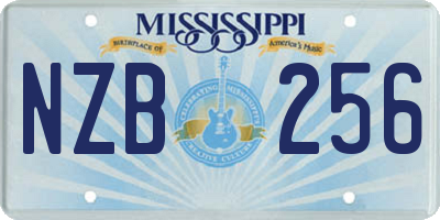 MS license plate NZB256