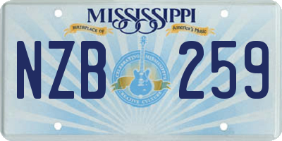 MS license plate NZB259