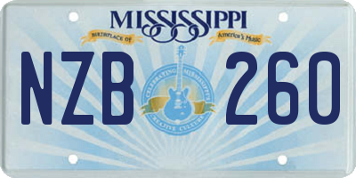 MS license plate NZB260