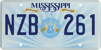 MS license plate NZB261