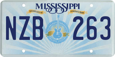 MS license plate NZB263
