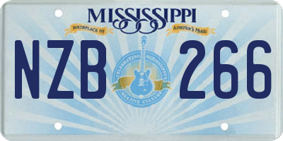 MS license plate NZB266