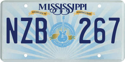 MS license plate NZB267