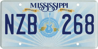 MS license plate NZB268