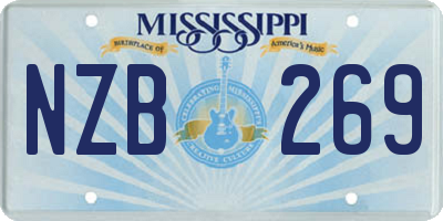MS license plate NZB269