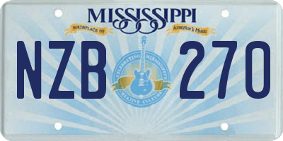 MS license plate NZB270