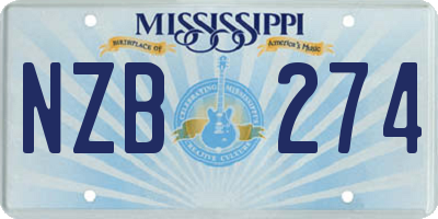 MS license plate NZB274