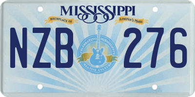 MS license plate NZB276