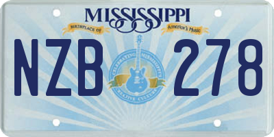 MS license plate NZB278