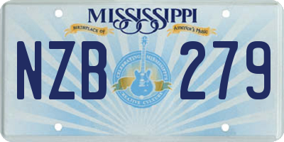 MS license plate NZB279