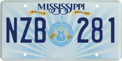MS license plate NZB281