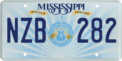 MS license plate NZB282