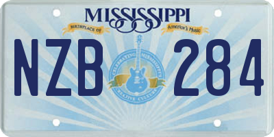MS license plate NZB284