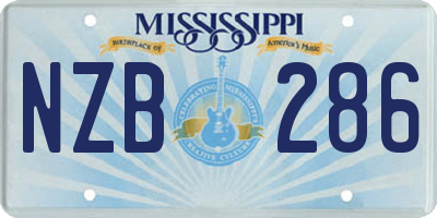 MS license plate NZB286