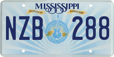 MS license plate NZB288