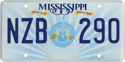 MS license plate NZB290