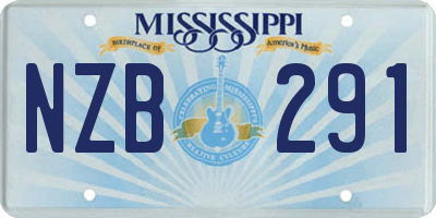 MS license plate NZB291